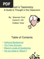 Bloom's Taxonomy:: A Guide To Thought in The Classroom