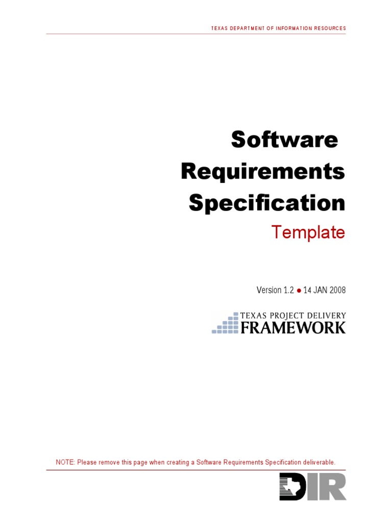 Texas Software Requirements Template | PDF | Computing | Software