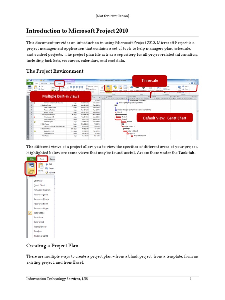 Introduction To Project 2010 | PDF