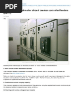 Sizing of Power Cables For Circuit Breaker Controlled Feeders Part 1