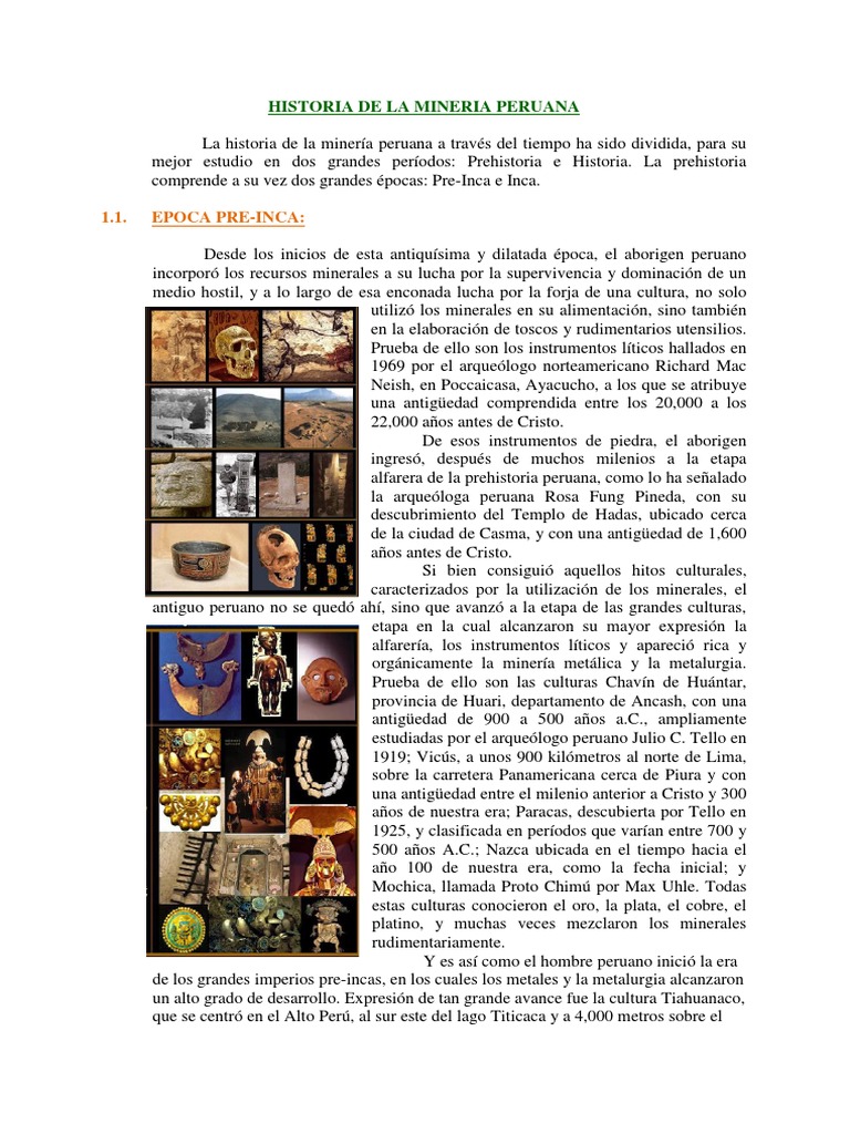 Historia de la Minería en el Perú | PDF | Minería | Cobre