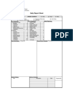 Daily Report Sheet: Location of Work: Date: Weather Conditions