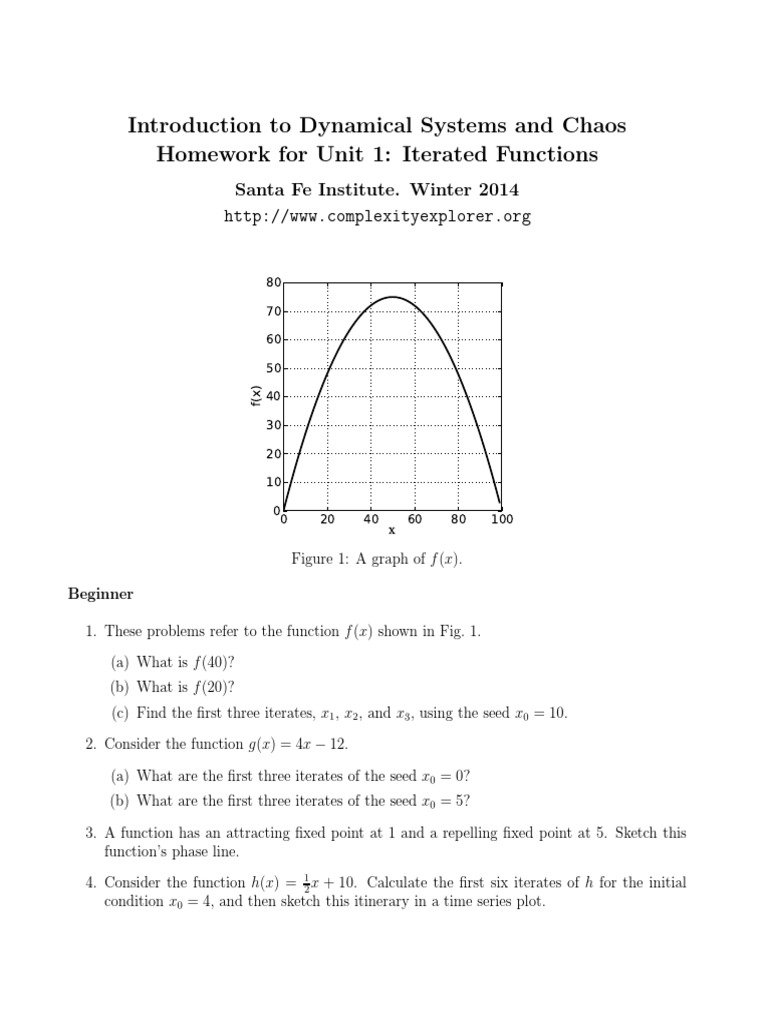 Introduction To Dynamical Systems and Chaos Homework For Unit 1 ...