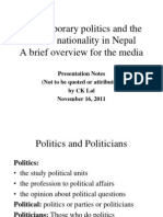 Contemporary Politics in Nepal - Nov 16, 2011