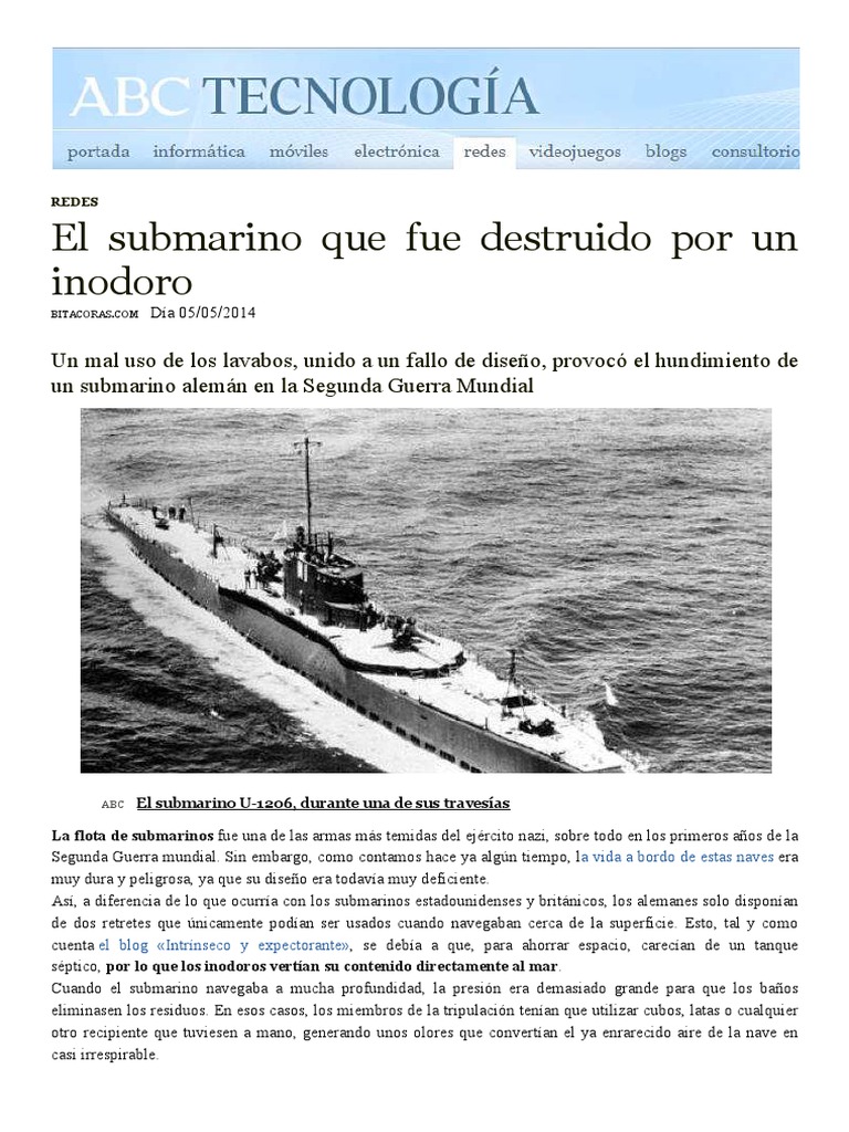 El Submarino Que Fue Destruido Por Un Inodoro Submarinos Buques