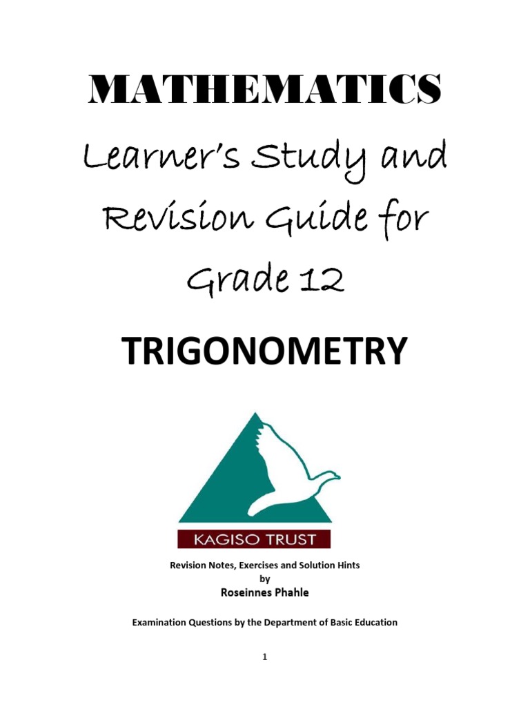 Grade 12 Trigonometry Study Guide | PDF | Trigonometric Functions | Sine