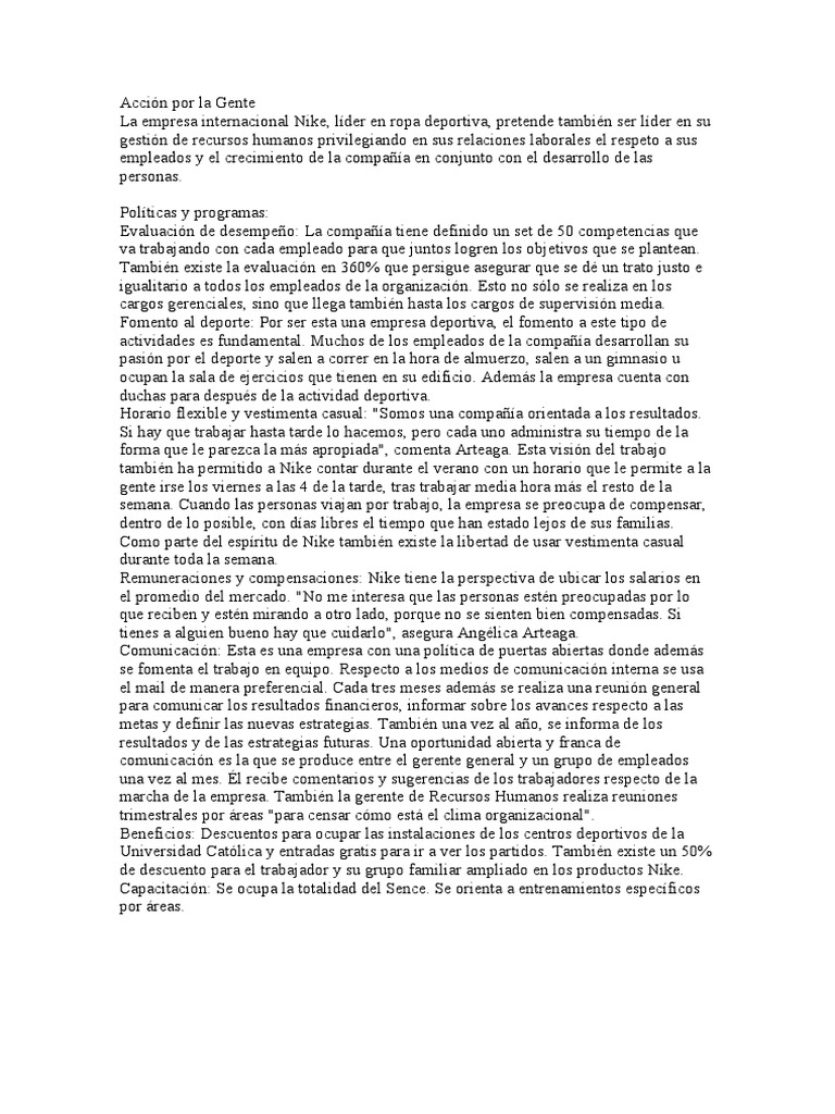 Humanos PDF | Nike | Recursos humanos