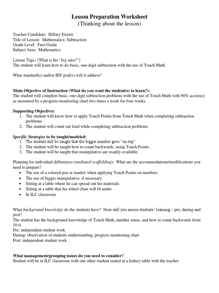 subtractionmath lesson pdf teachers teaching mathematics