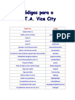 Códigos para G.T.a. Vice City