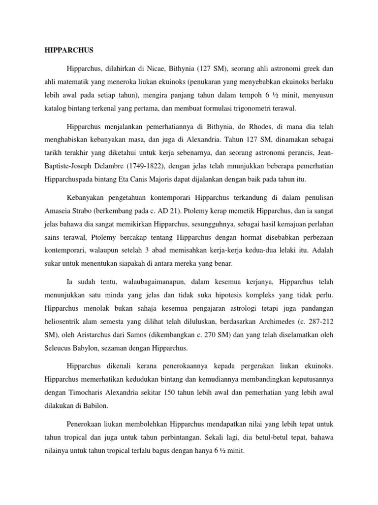 Biodata Hipparchus Pdf