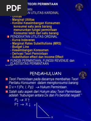 Teori Permintaan By Dosen Khadarisman Pdf