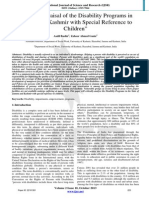 Critical Appraisal of the Disability Programs in Jammu and Kashmir With special Reference to Children