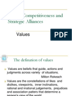 Global Competitiveness and Strategic Alliances: Values