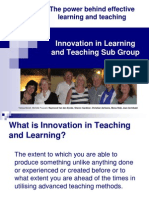 Innovation in Learning and Teaching Sub Group