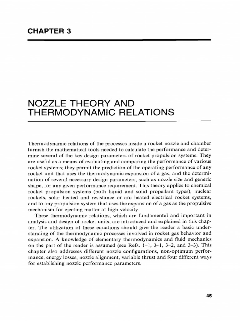 Chapter On Nozzle Theory Pdf Rocket Rocket Propellant