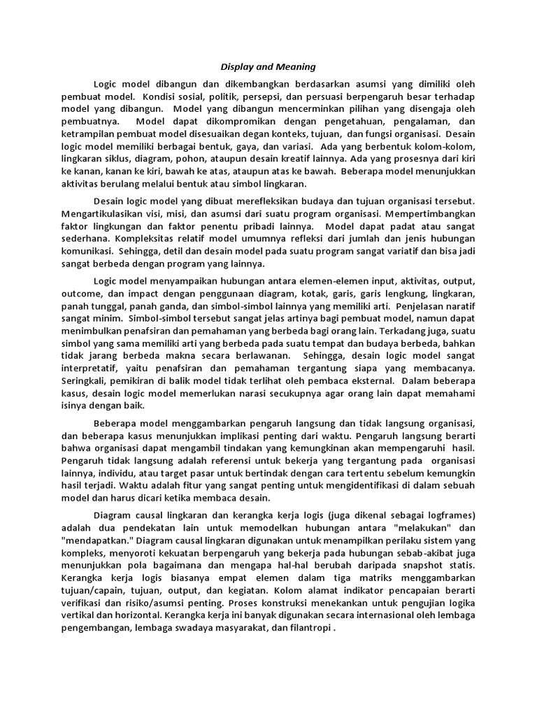 Display Meaning Logic Model PDF