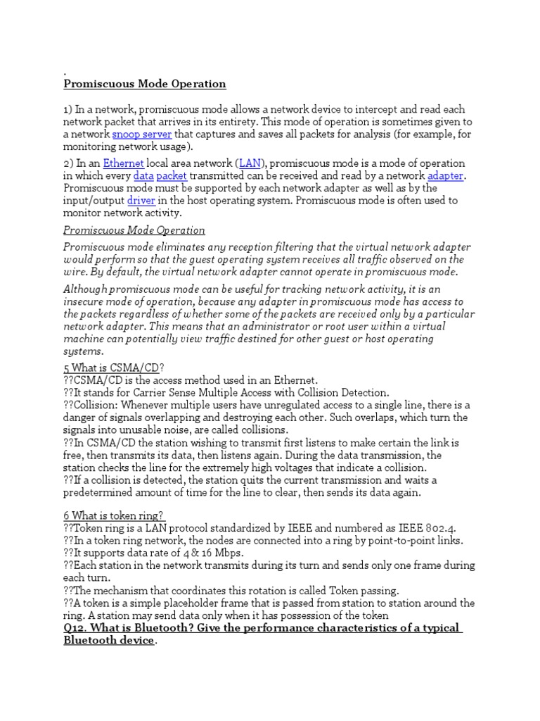 Snoop Server LAN Data Packet Adapter Driver Promiscuous Mode