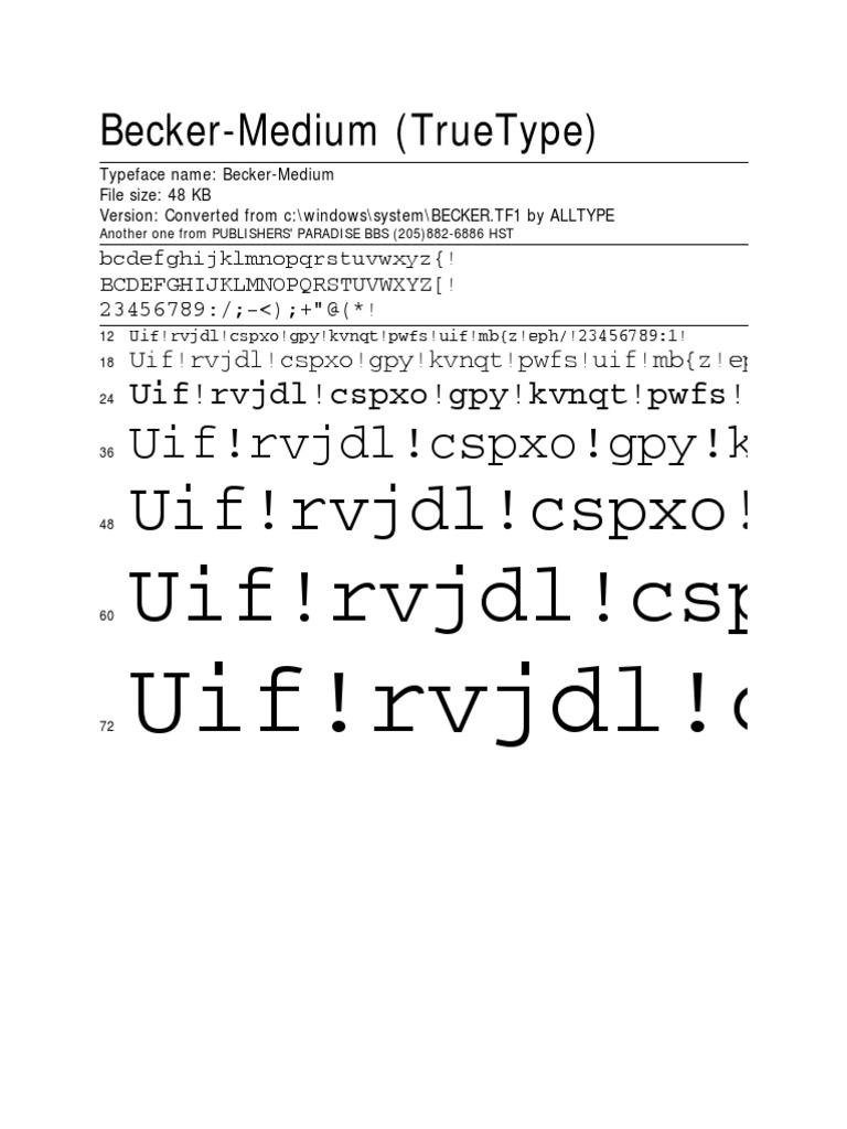Becker-Medium Typeface Overview | PDF | Typography | Digital Typography