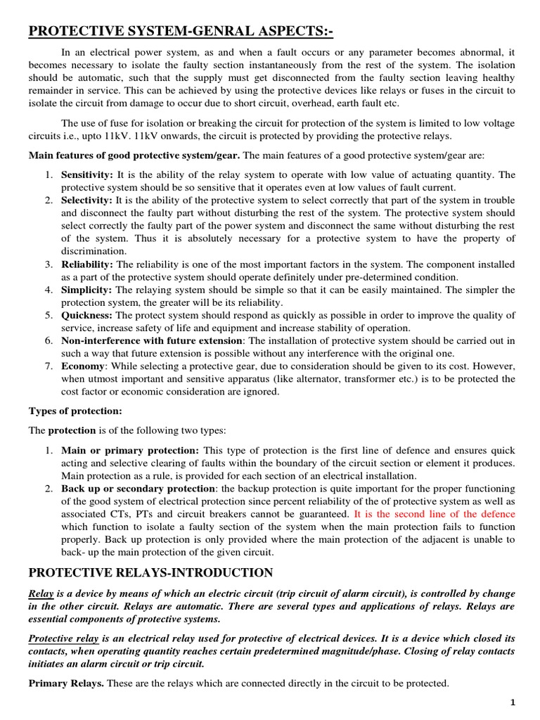 Types and Functions of Protective Relays | PDF | Relay | Transformer