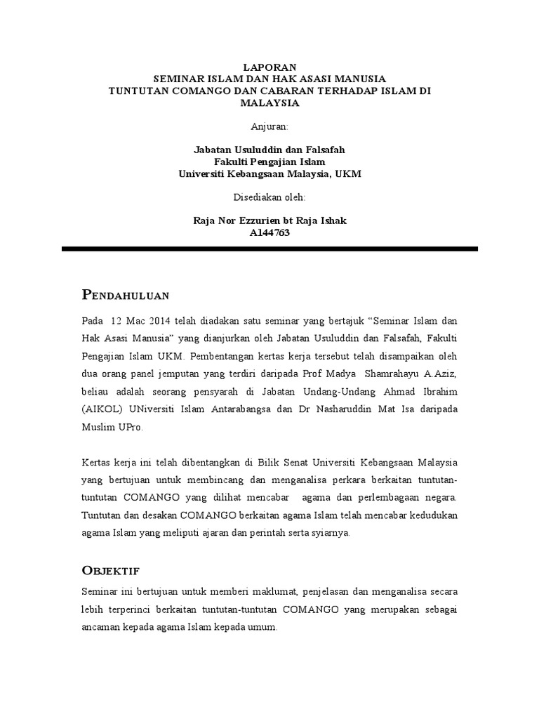 Laporan Seminar Comango  PDF