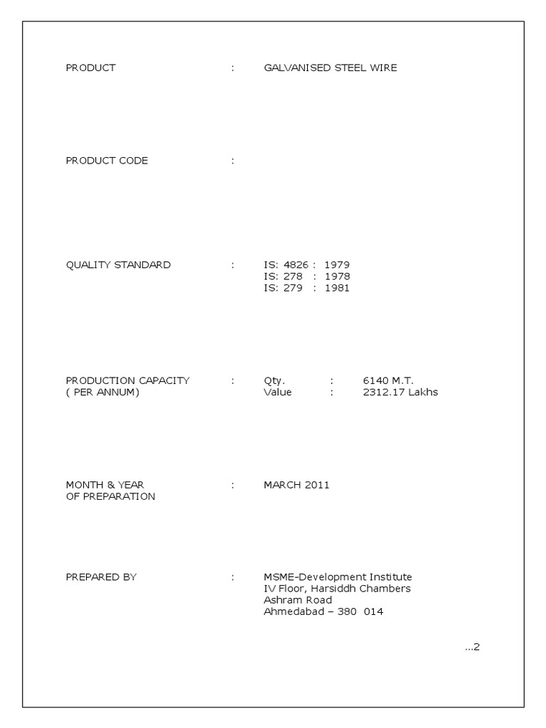 Galvanised Steel Wire | PDF