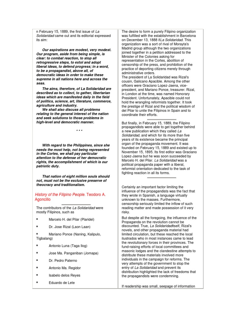 Propaganda Movement | PDF | Philippines | Politics (General)