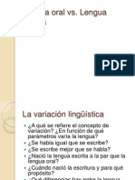 Lengua Oral vs. Lengua Escrita