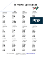 First Grade Master Spelling Lists