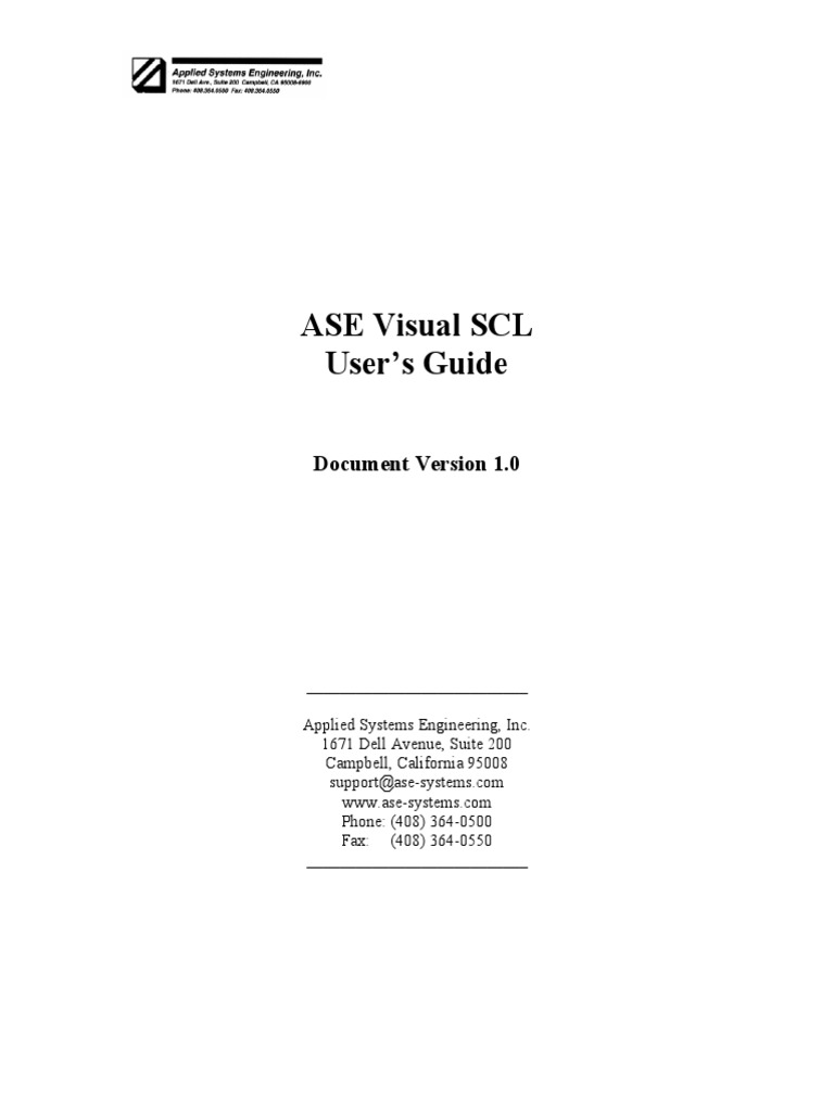 Visual SCL Release v1.0 PDF | PDF | Menu (Computing) | Graphical User ...