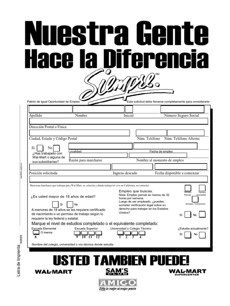 solicitud empleo | Walmart | Estado (Forma de gobierno)