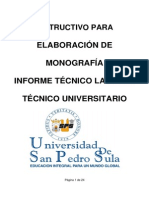 Elaboracion de Monografia Informe Tecnico Laboral Tecnico Universitario