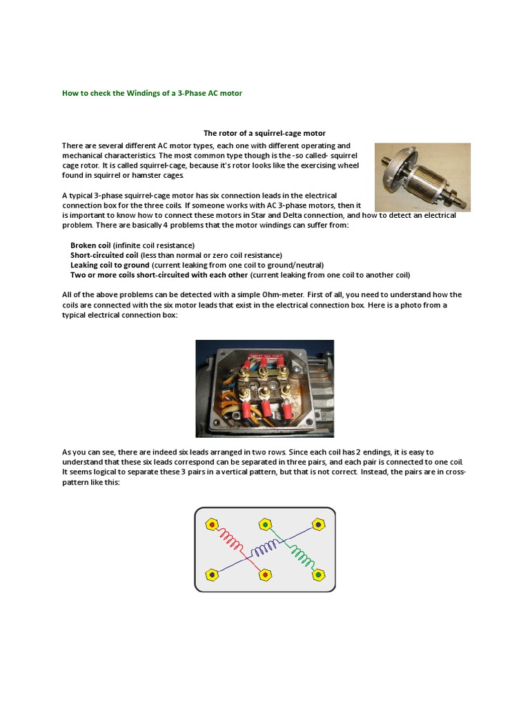 Windings Checking of 3 Phase Motor | PDF | Series And Parallel Circuits ...