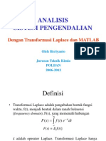 ANALISIS SISTEM PENGENDALIAN DENGAN LAPLACE DAN MATLAB