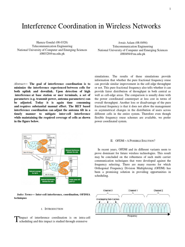 Interference Coordination in LTE Networks | PDF | Orthogonal Frequency ...