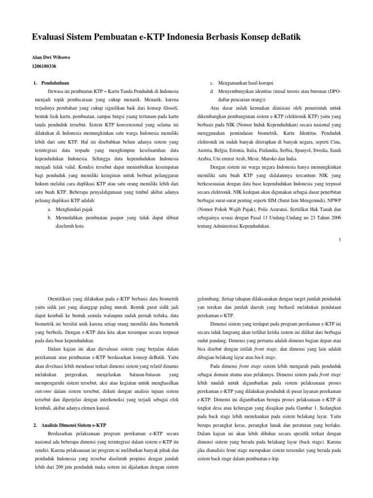 Evaluasi Sistem Pembuatan E KTP