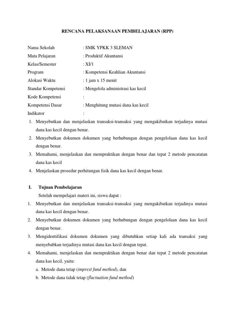 Contoh Soal Pengelolaan Dana Kas Kecil Contoh Soal Terbaru