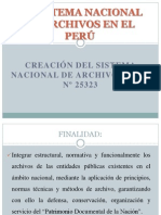El Sistema Nacional de Archivos en El Perú
