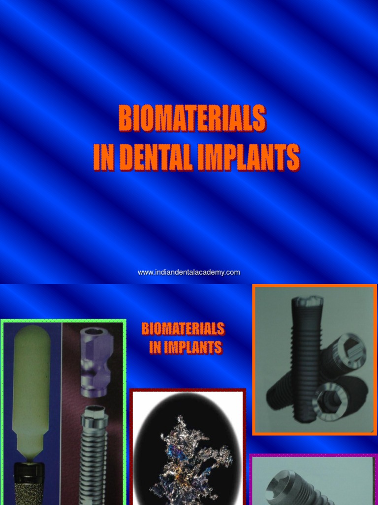 Overview of Dental Biomaterials | PDF | Titanium | Corrosion