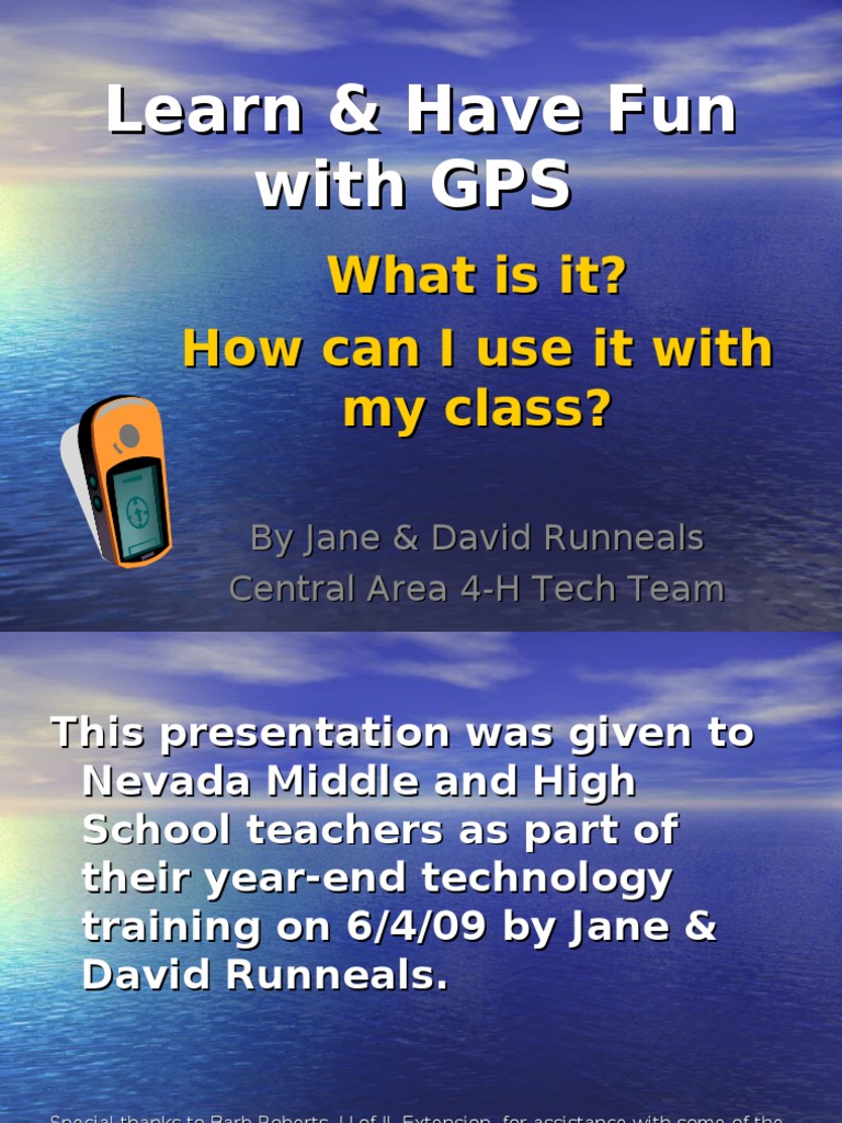 GPS Teacher present 6 09 Geographic Information System Cartography