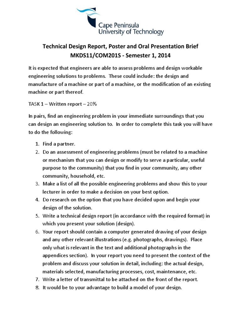 Engineering Design Project Guidelines | PDF | Computers
