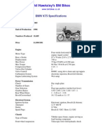 BMW K75 Specs & Details 1985-1996 3-Cylinder Motorcycle