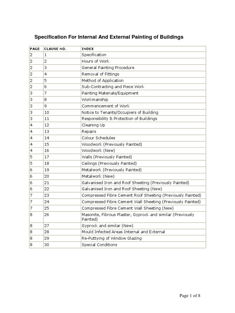 Painting Specification Rust Paint