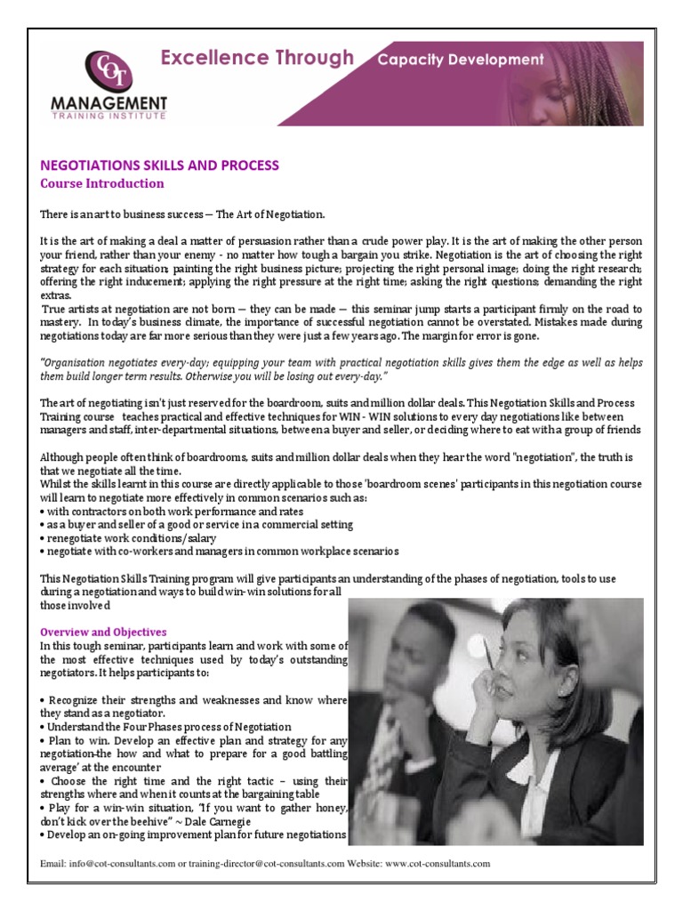 Master Negotiation Skills Training Course | PDF | Bargaining | Negotiation