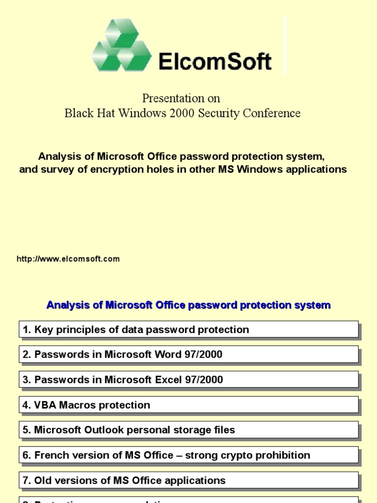 Microsoft Office Password Security Analysis | PDF | Password | Key ...