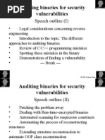 Download Auditing Binaries for Security Vulnerabilities by chikulenka SN22350431 doc pdf