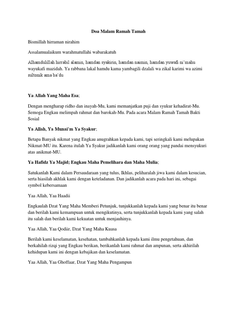 Doa Ramah Tamah