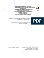 Trabajo Tema III. Algunas Caracteríaticas Socioculturales y Biológicas Región Andina 0r-05-2014