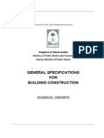 General Specifications FOR Building Construction: Ministry of Public Works and Housing Deputy Ministry of Public Works