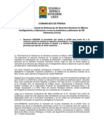 COMUNICADO DE PRENSA (120514) / Preocupa a Red Nacional de Defensoras de Derechos Humanos en México hostigamiento y difamación contra la académica y defensora de DH Clemencia Correa.