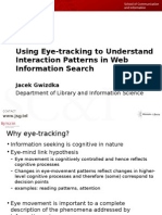 Using Eye-Tracking To Understand Interaction Patterns in Web Information Search